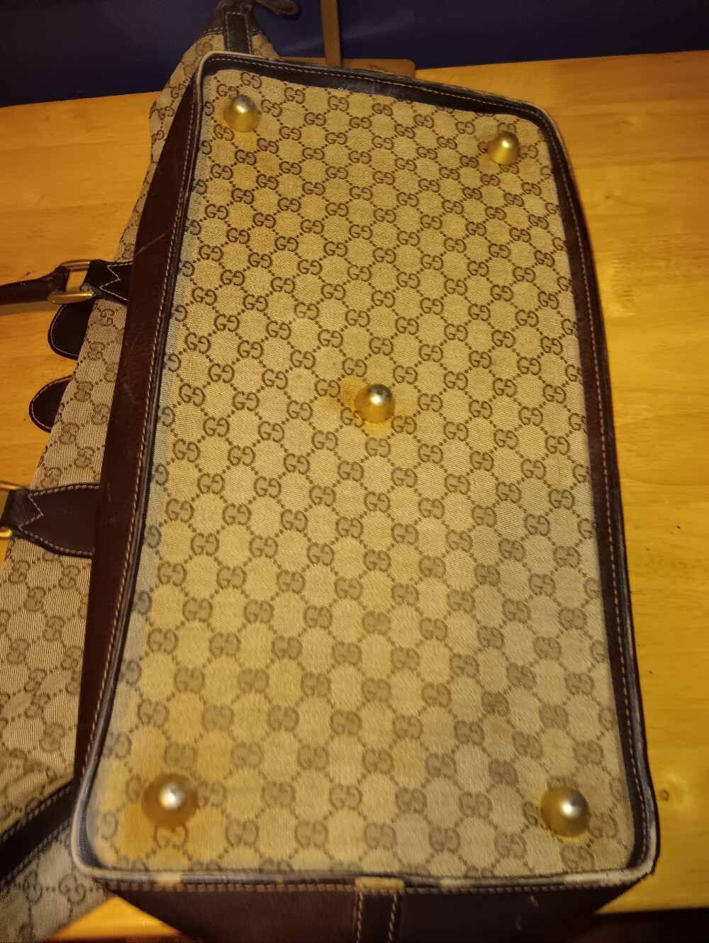 Gucci GG Rare Vintage Monogram Canvas & Leather Travel Bag - Picture 5 of 9